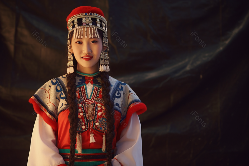 一位穿着民族服饰的美丽女性拍摄图,高清,摄影图,摄影图片,图片大全,摄影图免费下载